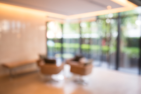Abstract blurred background chairs in hotel luxury lobbyの写真素材