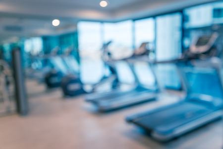 Modern luxury fitness center abstract blur backgroundの写真素材