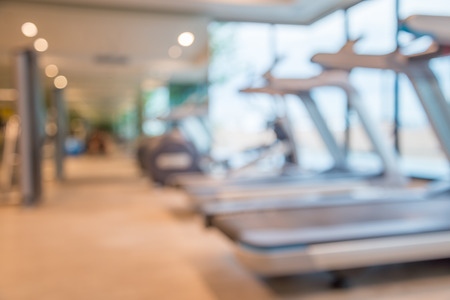 Modern luxury fitness center abstract blur backgroundの写真素材