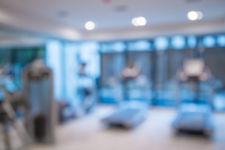 Modern luxury fitness training center abstract blur backgroundの写真素材