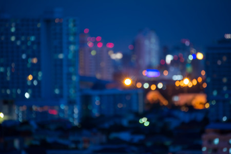 Defocused cityscape at night light backgroundの写真素材