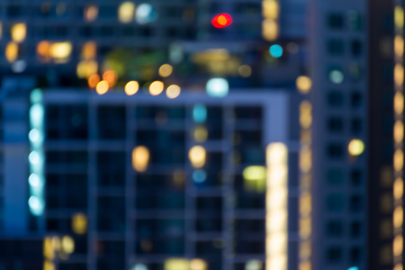 Defocused cityscape at night light backgroundの写真素材