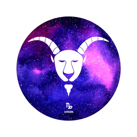 horoscope sign in twelve zodiac with galaxy stars backgroundの写真素材