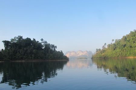 Ratchaprapa dam at Suratthani Thailandの写真素材