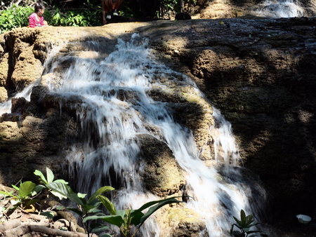 small waterfall in Kanchanaburi,Thailandの写真素材