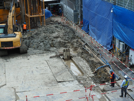 team of worker are working in construction area