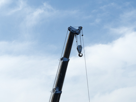 empty hook of lifting truck  in construction areaの写真素材