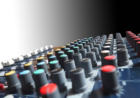 isolate of analog equalizer for sound mixer with round button and line buttonの写真素材