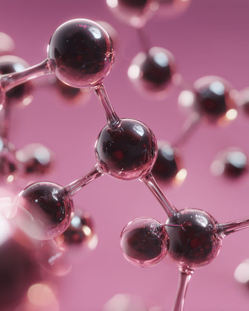 Close up of carbon molecule with each tip feeling sharp. This scientific representation portrays its structural eleganceの素材