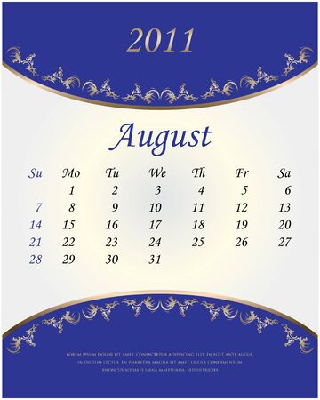 2011-augustのイラスト素材