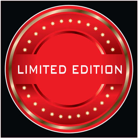 Abstract red grunge office rubber stamp with white stars - limited editionのイラスト素材