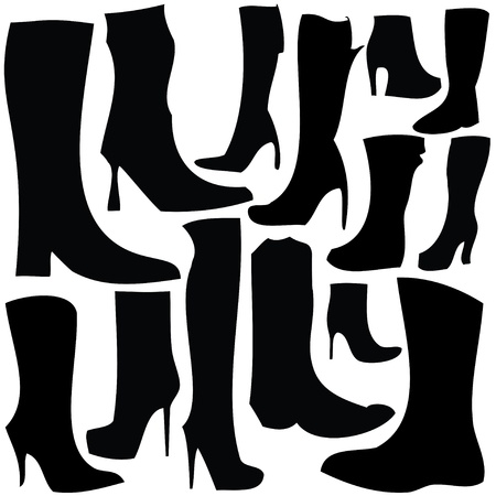 collection of wears silhouettes isolated on white backgroundのイラスト素材