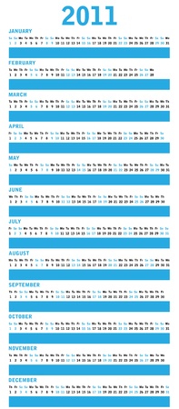 Blue calendar for 2011のイラスト素材