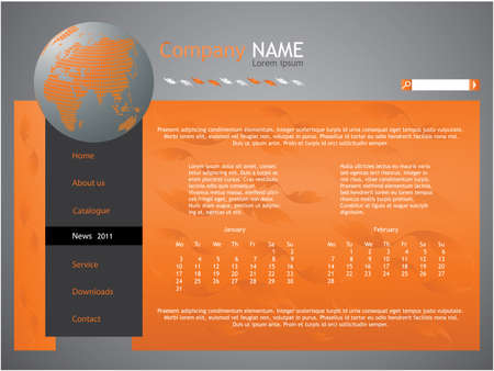 orange web site design template - vectorのイラスト素材