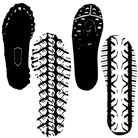 Vector illustration of various shoeprintのイラスト素材