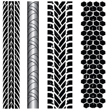 Print various automobile tyresのイラスト素材