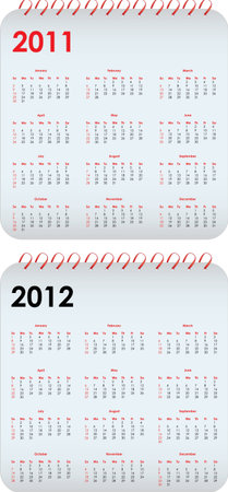 set of 2011 and 2012 calendarのイラスト素材