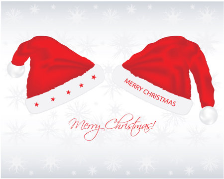 Christmas background with santa hatsのイラスト素材