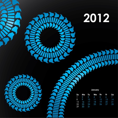 special calendar for 2012 with tire designのイラスト素材