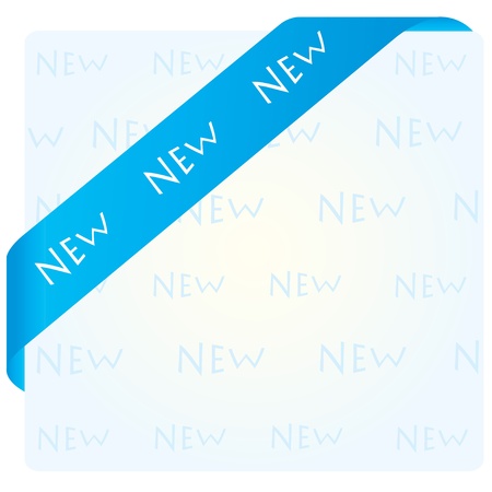 blue corner ribbonのイラスト素材