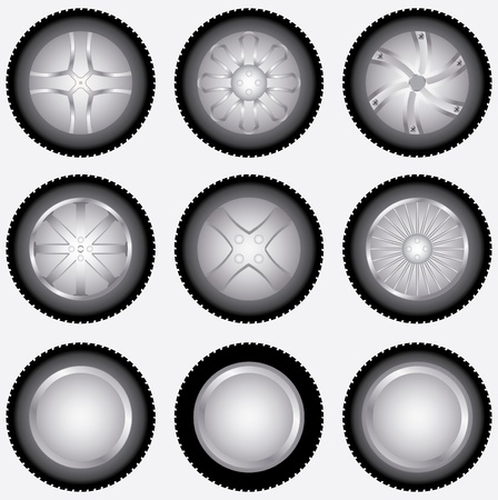 car wheels setのイラスト素材