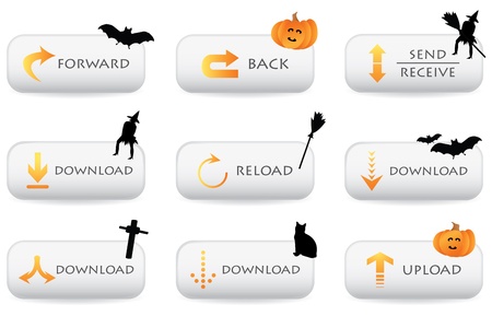website download buttons with halloween decorationのイラスト素材