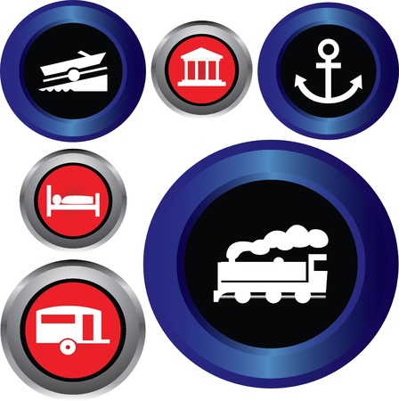 tourist locations icon setのイラスト素材