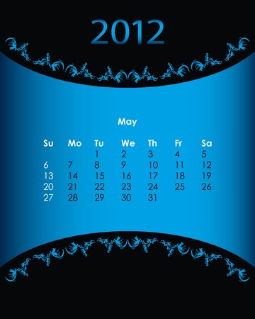 vintage calendar for 2012, mayのイラスト素材