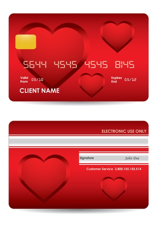 special red credit card with valentine's day designのイラスト素材