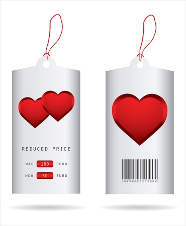 special price tags with valentine designのイラスト素材