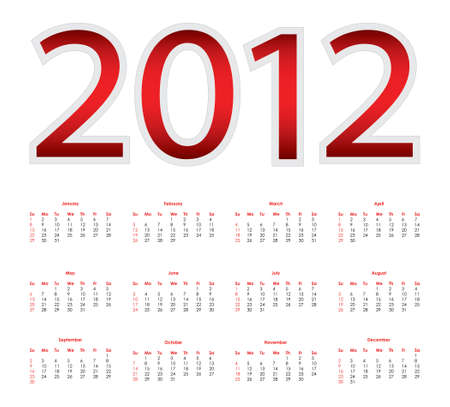 Calendar for 2012 のイラスト素材
