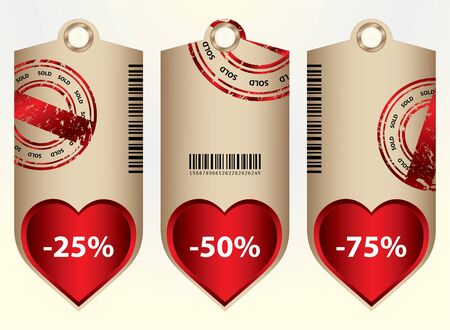 special price tags with valentine designのイラスト素材