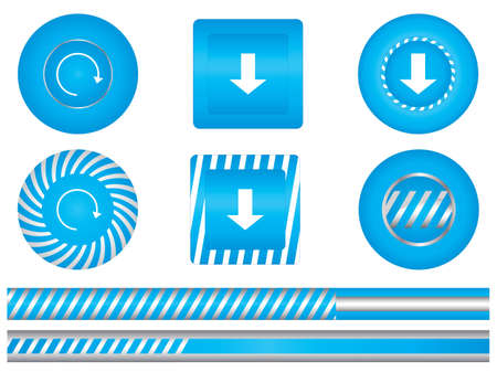 Set of special blue download buttonsのイラスト素材
