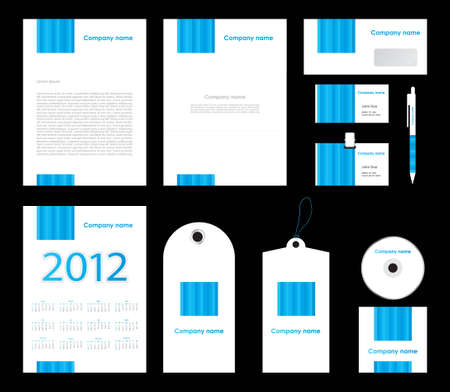 Stationery set design in editable vector formatのイラスト素材