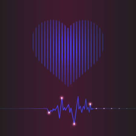 special abstract heart beats cardiogram illustrationのイラスト素材