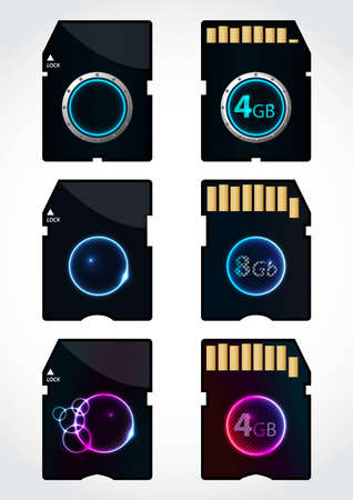 special memory SD card design with front and back sidesのイラスト素材