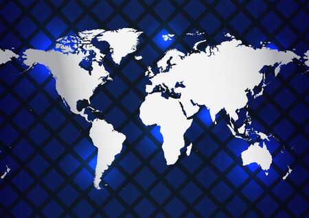 world map with special metallic design のイラスト素材