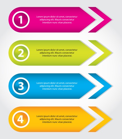 special arrow stickers set with numbered buttonsのイラスト素材