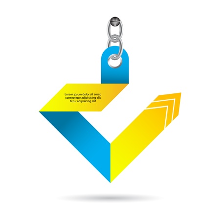 abstract origami speech bubble with chainのイラスト素材