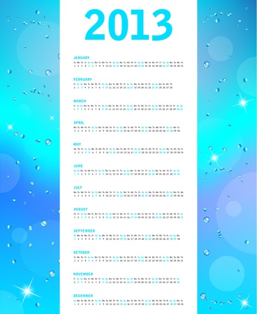 2013 calendar with special  marine designのイラスト素材