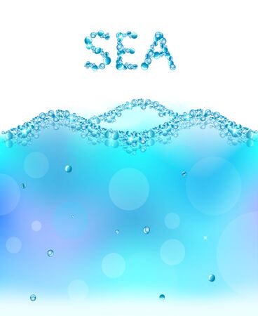 abstract water wave with bubblesのイラスト素材