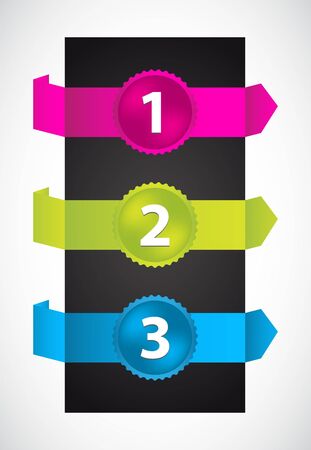 trendy colors origami with special numbered buttonsのイラスト素材