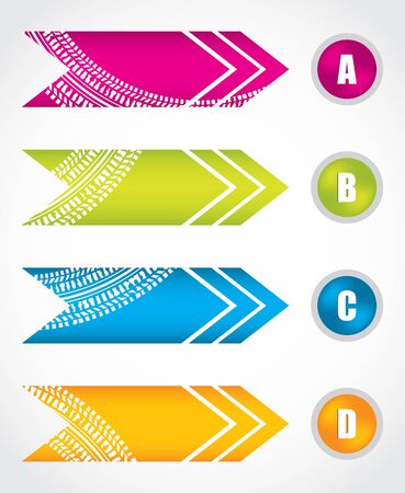 special arrow stickers with tire designのイラスト素材