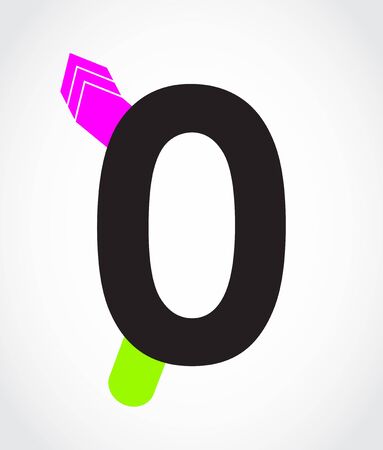 decorative origami number with special design - zeroのイラスト素材