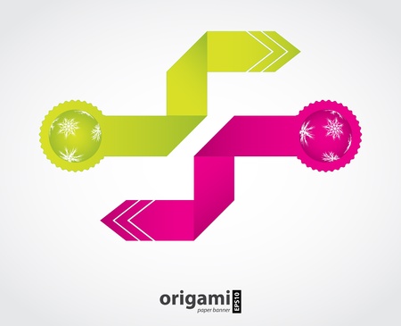 abstract origami speech bubble with special Christmas designのイラスト素材