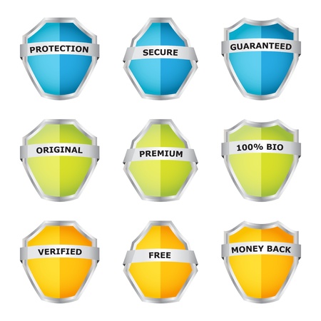 security shield symbol icon set with special designのイラスト素材