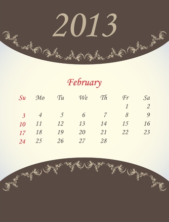 calender for 2013 - februaryのイラスト素材