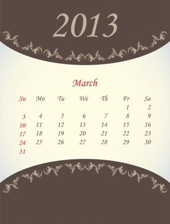 calender for 2013 - marchのイラスト素材