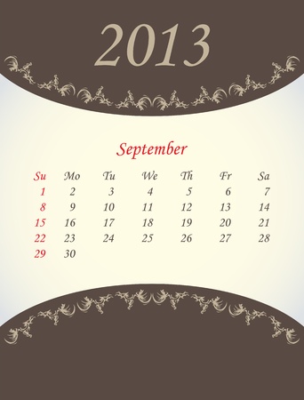 calender for 2013 - septemberのイラスト素材