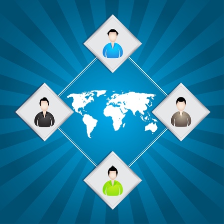 special background with businessman iconsのイラスト素材